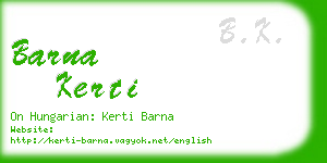 barna kerti business card